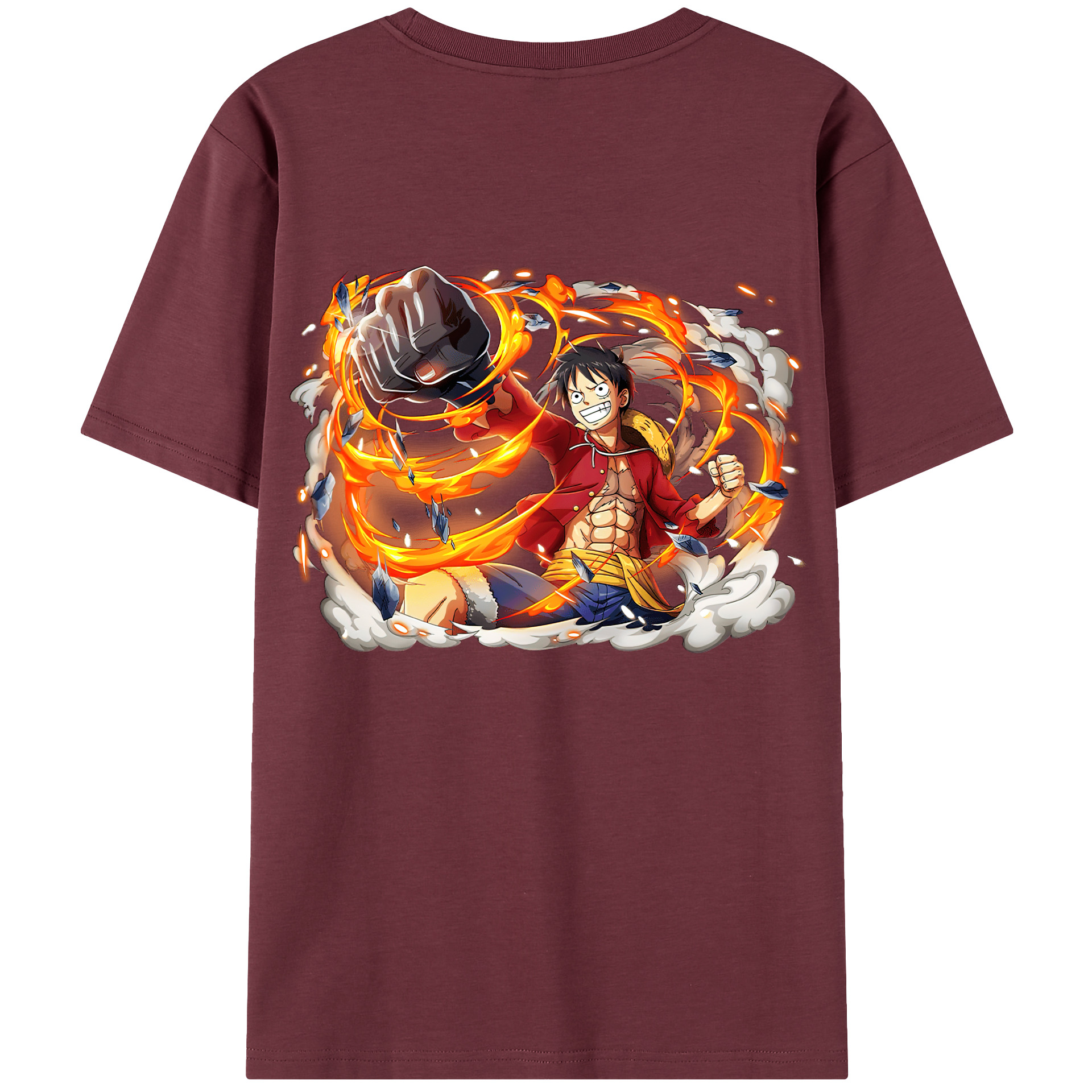 ワンピース モンキー・D・ルフィ ONE PIECE Monkey D. Luffy 綿100％半袖Tシャツ（背面プリント）
